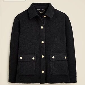 J. Crew Black Bouclé Shirt-Jacket